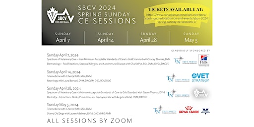 Hauptbild für SBCV 2024 Spring Sunday CE Sessions ONLINE in Real Time