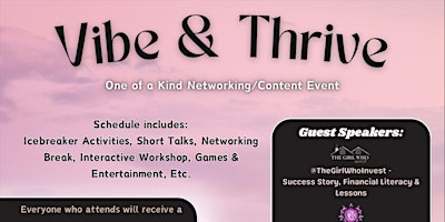 ‘Vibe & Thrive’ Networking/Content Event primary image