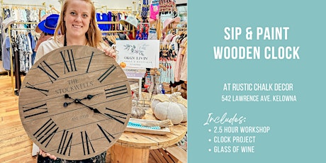 Sip & Paint Wooden Clock | DIY Workshop primary image