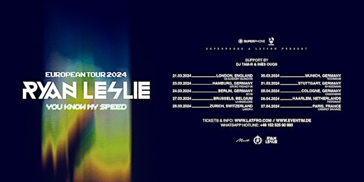 Ryan Leslie "You Know My Speed" European Tour -Live in Zürich + Afterparty primary image