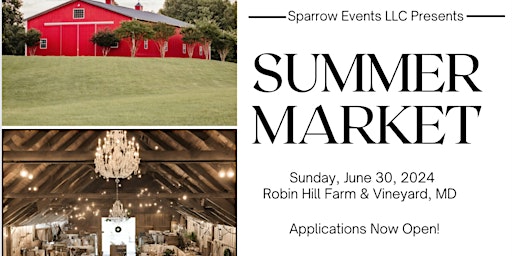 Imagem principal do evento Vendor Registration - Summer Artisan Market by Sparrow Events