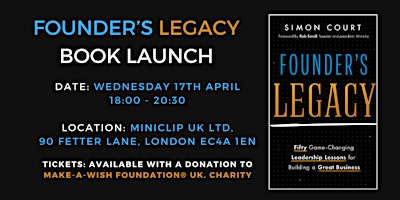 Primaire afbeelding van Book Launch: Founder's Legacy with Author, Simon Court