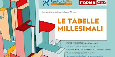 Image principale de Le Tabelle millesimali (26ore dal 3 Apr. al  3 Mag.)