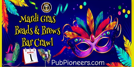 Primaire afbeelding van Mardi Gras Beads & Brews Bar Crawl - Birmingham, AL