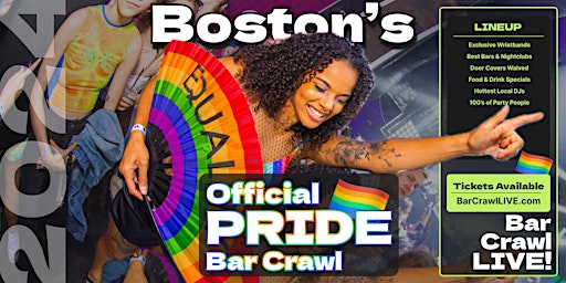 Imagem principal do evento 2024 Pride Bar Crawl Boston, MA LGBTQ+ Bar Event Bar Crawl LIVE