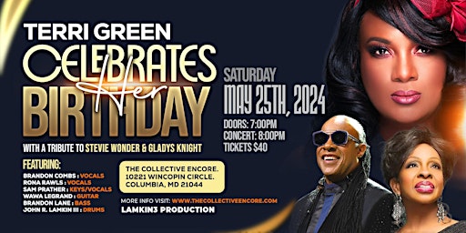 Image principale de Terri Green Birthday Party and Tribute to Stevie Wonder & Gladys Knight