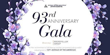 Avenue of the Americas 93rd Anniversary Gala Honoring Rockefeller Group primary image