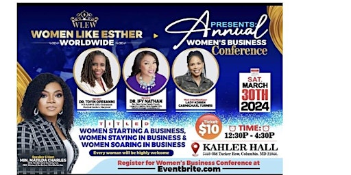 Imagem principal de Women Like Esther Worldwide ANNUAL WOMEN'S BUSINESS CONFERENCE