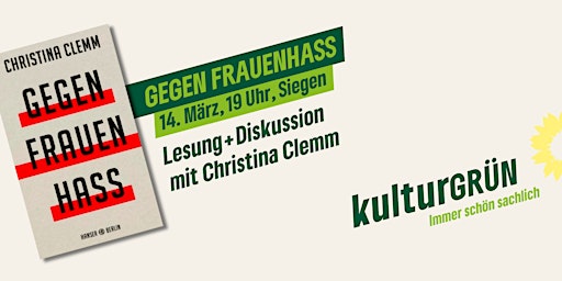 Hauptbild für Gegen Frauenhass - Lesung&Gespräch mit Christina Clemm