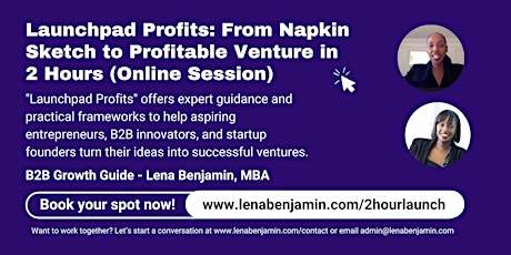 Idea to Profitable Venture at lenabenjamin.com/launchpad-profits primary image