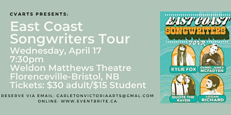 CVArts Presents: East Coast Songwriters Tour