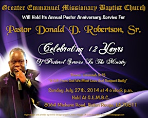 Pastor Donald D. Robertson, Sr. Appreciation Service primary image