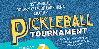 Imagen principal de Rotary Club of Lake Nona 1st Annual Charity PickleBall Tournament