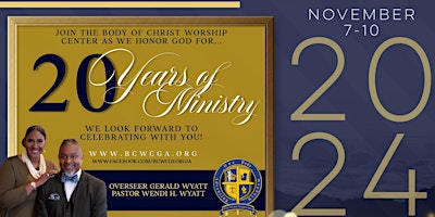 Body of Christ Worship Center 20th Church Anniversary Gala primary image