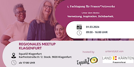 Imagem principal de Regionales Meetup KLAGENFURT | 5. Fachtagung für Frauen*Netzwerke 2024