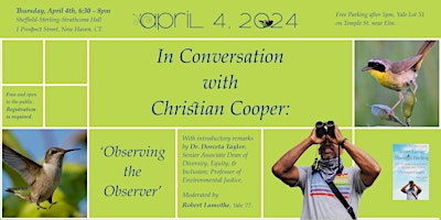 Imagem principal do evento Christian Cooper in Conversation: Observing the Observer