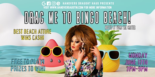 Imagem principal do evento Drag Me to Bingo, BEACH! @ Hanovers Pflugerville