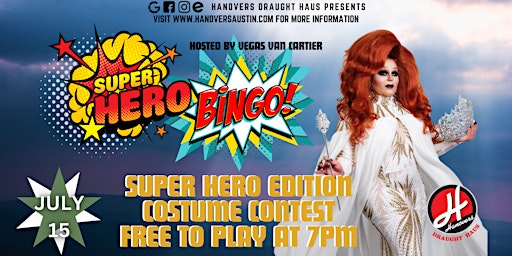 Primaire afbeelding van Super Hero Drag Bingo @ Hanovers Pflugerville