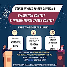 Primaire afbeelding van Division E Evaluation and International Speech Contests