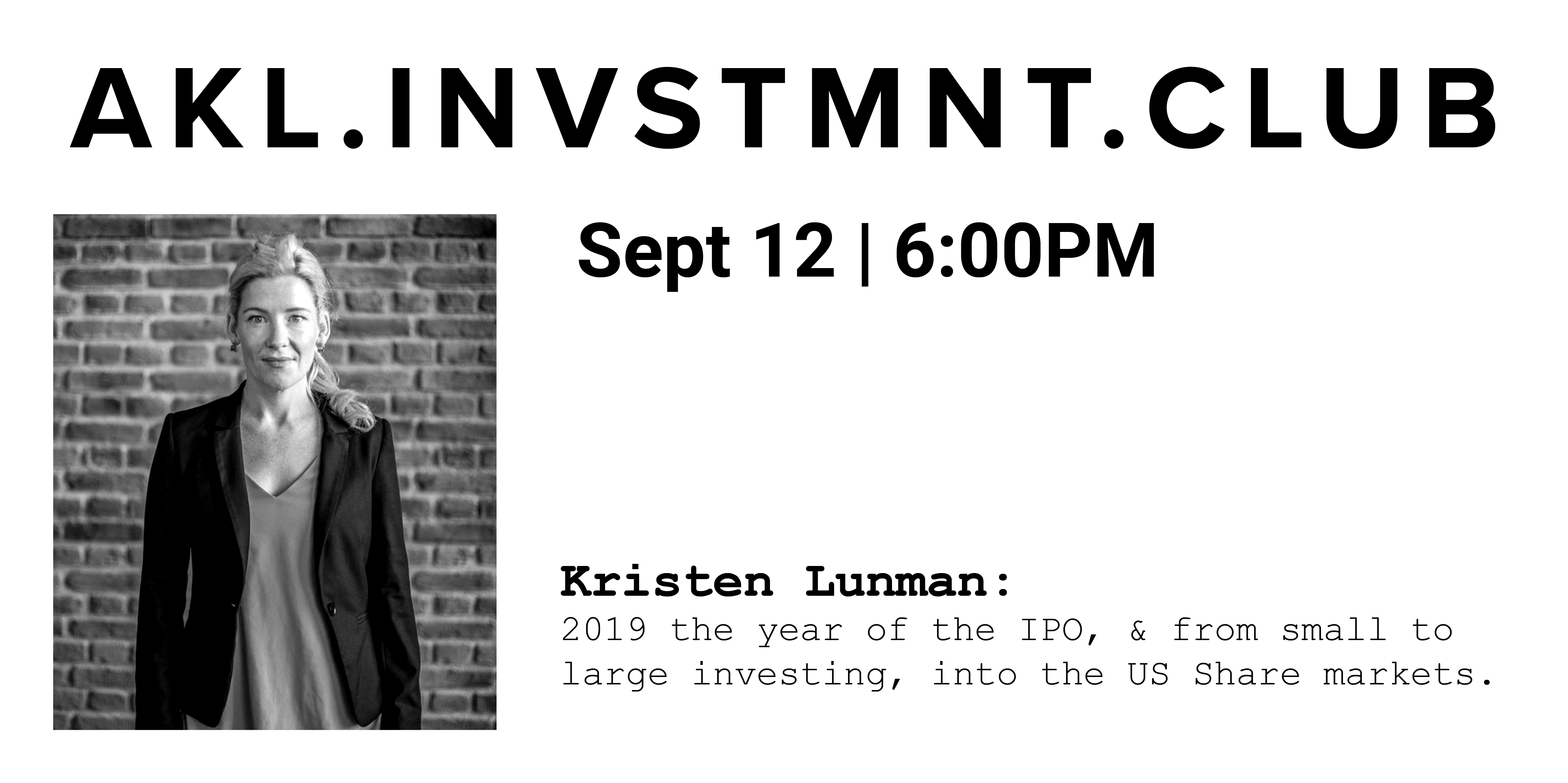 Kristen Lunman: 2019 the year of the IPO.