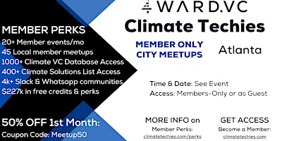 Climate Techies Atlanta Monthly Member Sustainability & Networking Meetup primary image