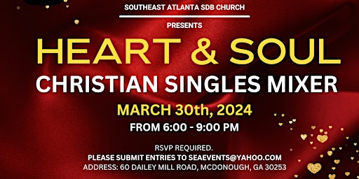 Imagem principal do evento Heart & Soul Christian Singles Mixer