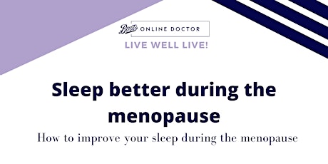 Hauptbild für Live Well LIVE! Sleep better during the menopause