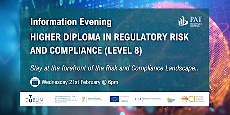 Primaire afbeelding van Higher Diploma in Regulatory Risk &  Compliance Information Evening