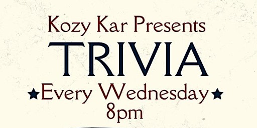 [FREE] Wednesday Night Trivia @ Kozy Kar  primärbild