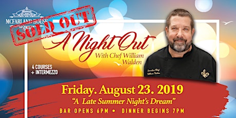 August Night Out with Chef William Walden primary image