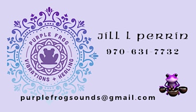 Copy of Purple Frog Vibrations and Healing Sound Bath and meditation