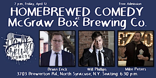 Imagem principal de Homebrewed Comedy at McGraw Box Brewing Co. (North Syracuse)