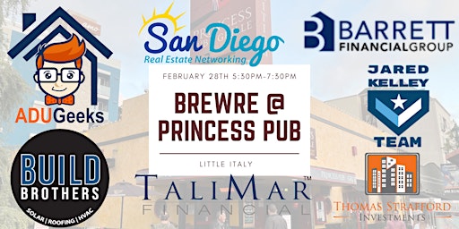 BrewRE at Princess Pub! San Diegos Best Networking Event! primary image