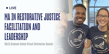 Primaire afbeelding van University of San Diego MA in Restorative Justice - Virtual Info Session