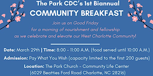 Hauptbild für The Park CDC's Biannual Community Breakfast