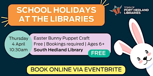 Easter Craft - Bunny Puppet (South Library) primary image