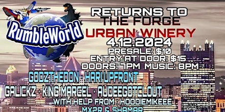 Rumbleworld Returns to The Forge Urban Winery