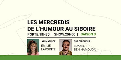 Imagem principal do evento Les Mercredis de l’Humour au Siboire | 8 Mai 2024