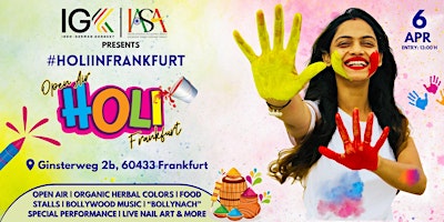 Hauptbild für Holi in Frankfurt 2024 - Festival of Colors | Food Stalls | Bollywood Music