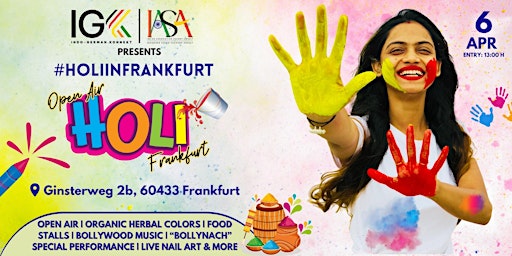 Image principale de Holi in Frankfurt 2024 - Festival of Colors | Food Stalls | Bollywood Music