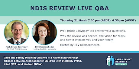 Image principale de NDIS Review Q&A with Professor Bruce Bonyhady - Thu 21 Mar 7.30pm (AEDT)