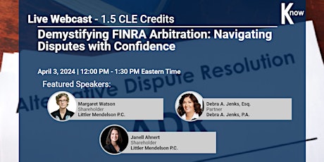 LIVE Webinar - Demystifying FINRA Arbitration