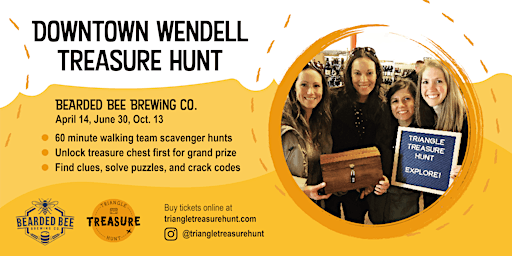 Primaire afbeelding van Downtown Wendell Team Treasure Hunt - Hosted at Bearded Bee Brewing Co.