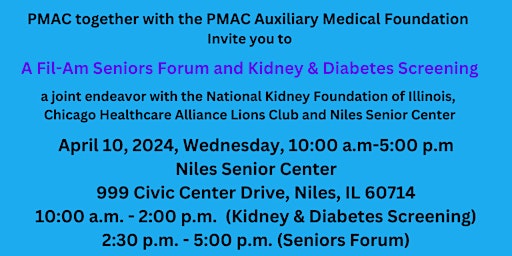 FREE Kidney & Diabetes Screening / FREE Consultation with Physicians primary image