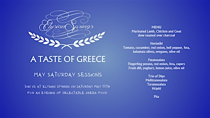 May Saturday Sessions - A Taste of Greece