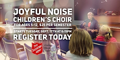 Joyful Noise Children's Choir for ages 5-12.  Fall semester registration. primary image
