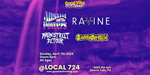 Image principale de Ravine, Austin and The Powers, Main Street Detour & Sunday Complex LIVE @ Local 724