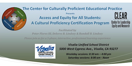 Access and Equity for All Students:  A Cultural Proficiency Certification Program primary image