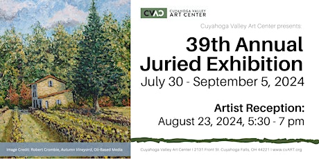 Artist Reception: 39th Annual Juried Exhibition