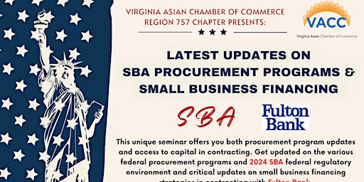 Immagine principale di SBA Procurement Updates & Small Business Financing 